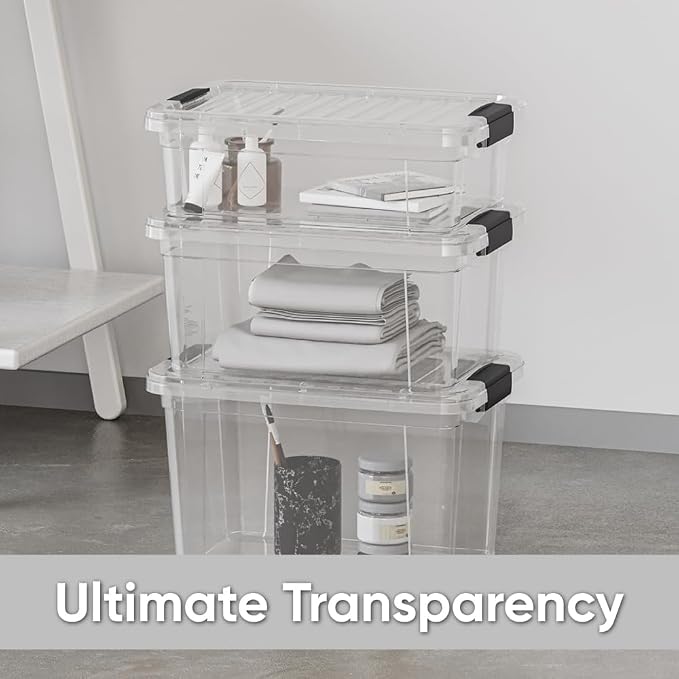 Superio Clear Storage Box with Lid, Plastic Container Bin - Image 6