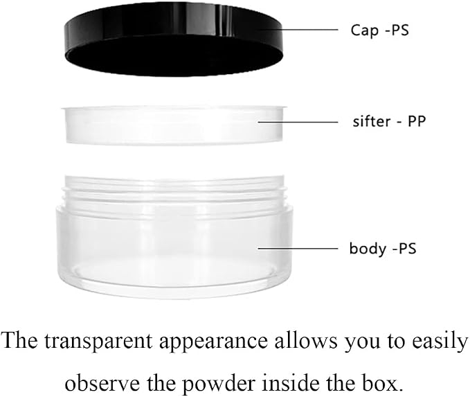 HAHIYO 4pcs 10ml/0.34oz Plastic Empty Travel Compact Case Makeup Cosmetic Jar - Image 6