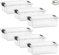 Superio Storage Bins with Lids- 6 Pack, 4.5 Qt Clear Boxes by Superio