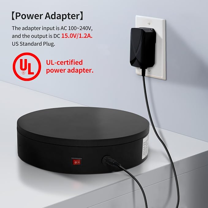 15.8In Remote Motorized Electric Turntable Rotating Display Stand Rotating - Image 9