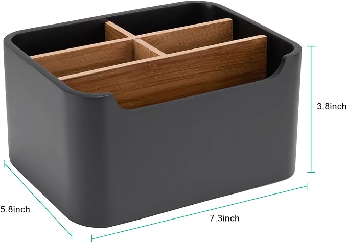 Stylish Desk Organizer and Remote Control Holder in Black - Image 2