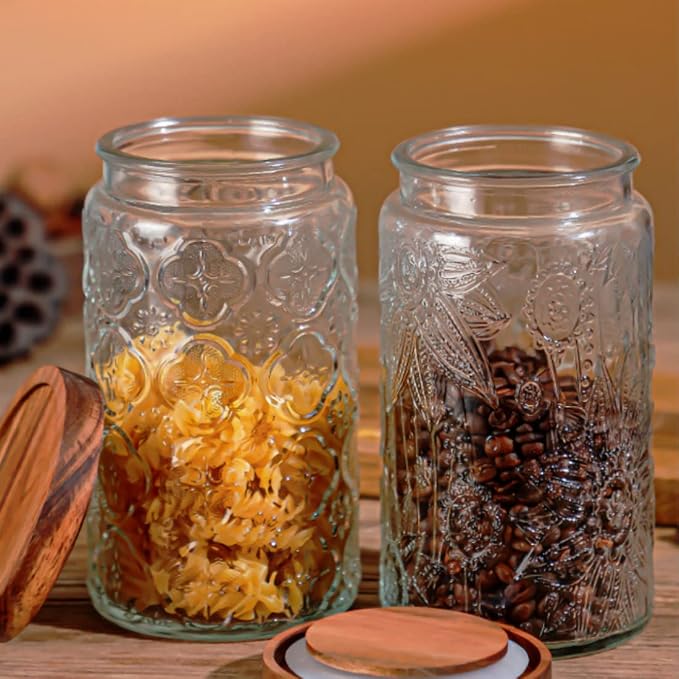 ANSQU Vintage Glass Canister, 34oz Candy Jar - Image 4