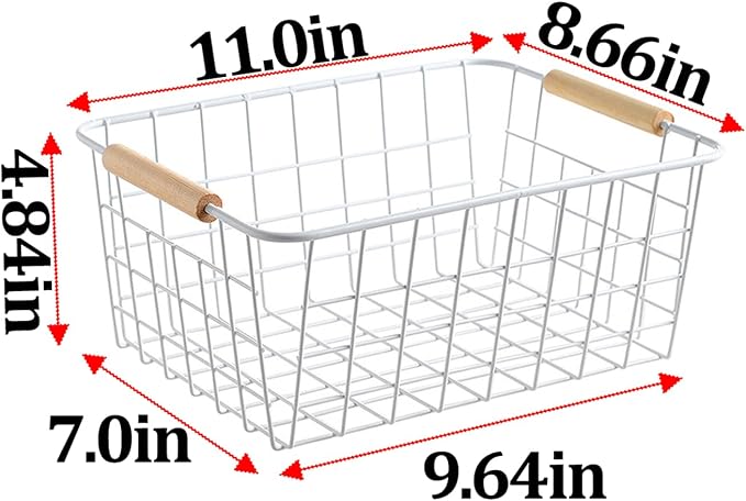 LeleCAT White Wire Baskets for Organizing - Image 2