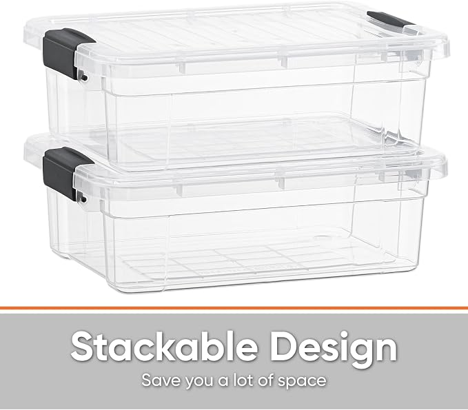 Superio 7.4 Quart Clear Plastic Storage Bin - Image 4