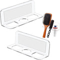 2pcs Acrylic Hair Brush Holder for Bathroom Adhesive Hair Tool Organizer by Unknown