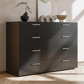 Karl home 8 Drawer Dresser, Wood Black Vanity Drawer Cabinet, Bedroom Storage by Karlhome