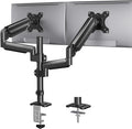 HUANUO Dual Monitor Mount up to 32 inches Screens, Taller Monitor Stand Hold by HUANUO