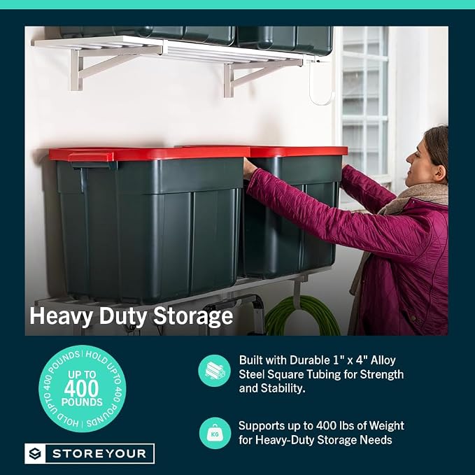 StoreYourBoard Heavy Duty Garage Shelf Wall Mount 1ft x 4ft – Wall-Mounted - Image 4