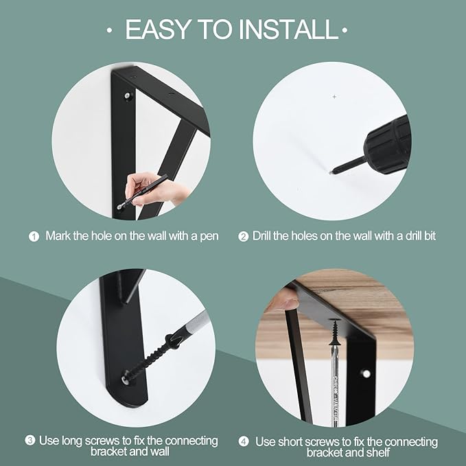 16 Pack L11 x H 8" Black Heavy Duty Shelf Brackets - Image 3