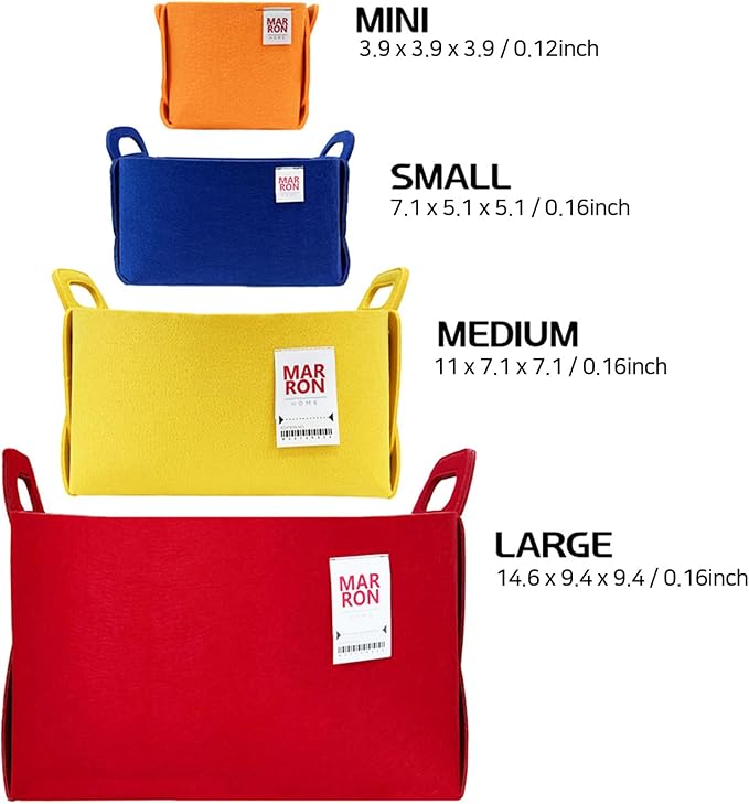 Collapsible Felt CHARCOL Storage Bin Small 7.1"x5.1"x5.1" – Foldable Basket - Image 3