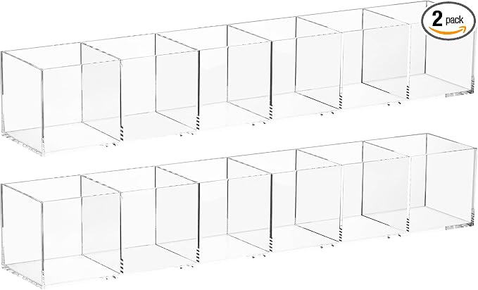 dedoot Clear Drawer Organizer, 6 Compartments Acrylic Organizer Durable Plastic by dedoot