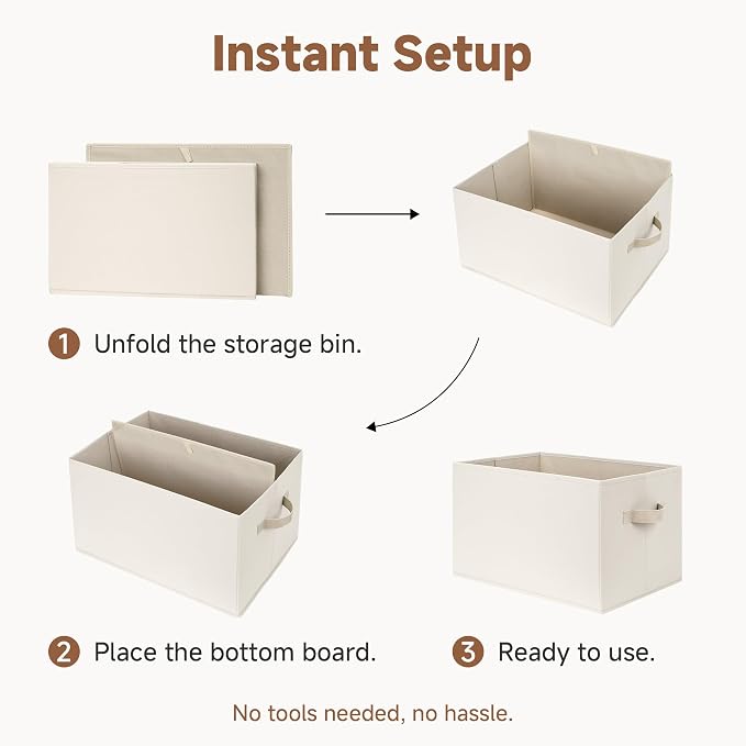 StorageWorks Storage Baskets for Shelves, Foldable Fabric Closet Storage Bins - Image 6