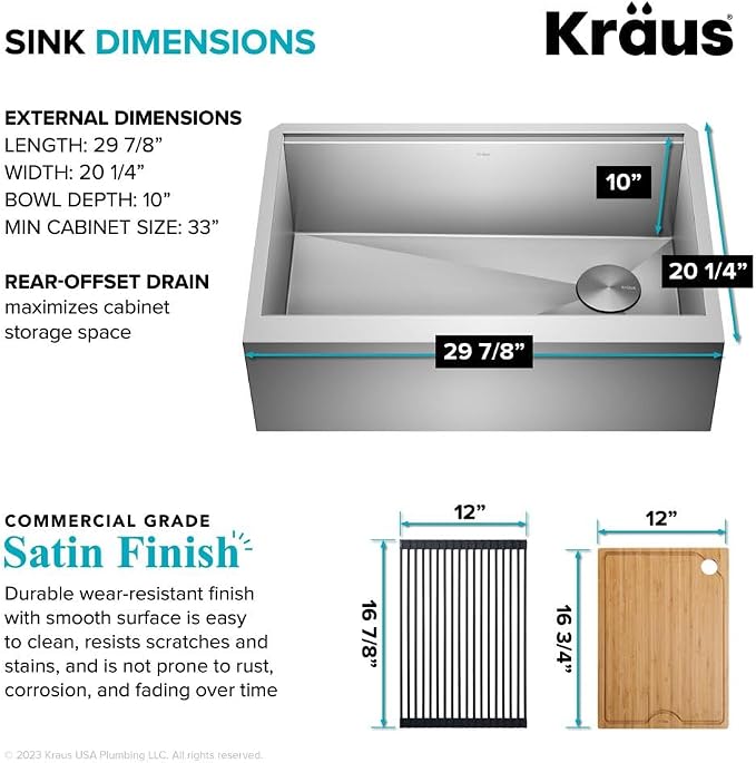 Kraus Kore 30-Inch Farmhouse Workstation - Image 5