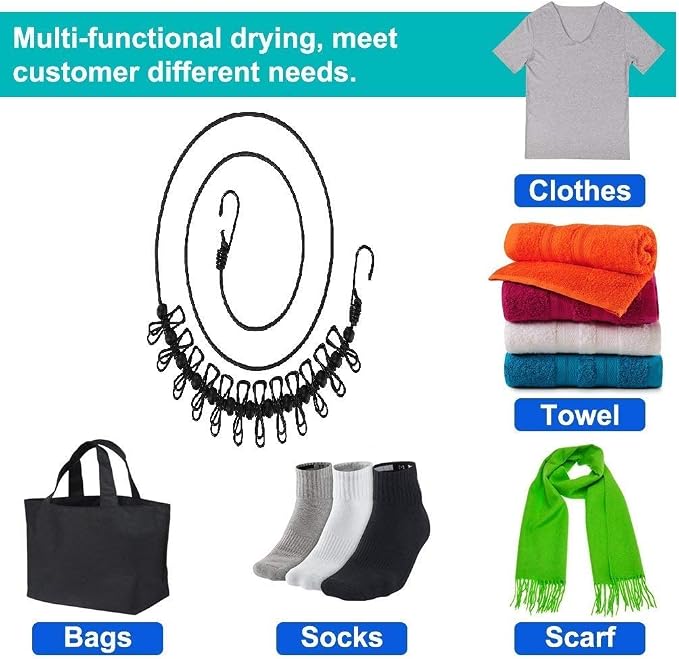 2 Pack Portable Clothesline - Image 2