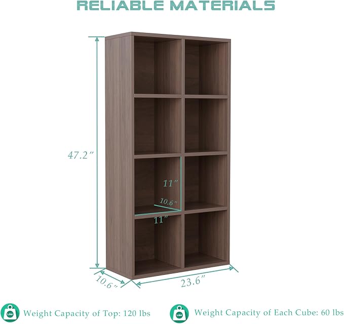 8-Cube Storage Shelf Bookcase - Image 2