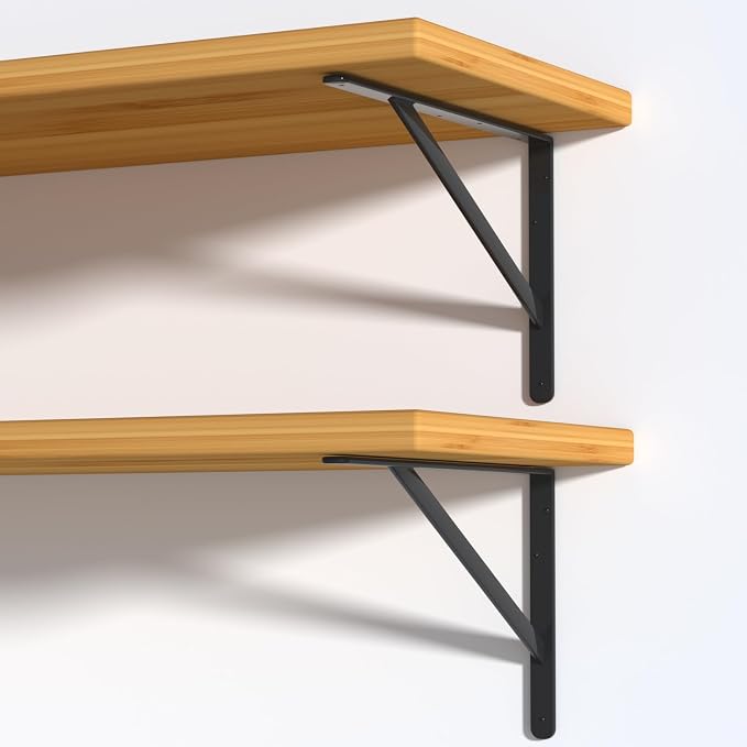 32 Pack L14 x H 10" Black Heavy Duty Shelf Brackets - Image 3