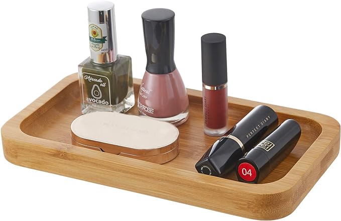 Glass Qtip Holder with Vanity Tray, Apothecary Jars Bathroom Accessories - Image 3