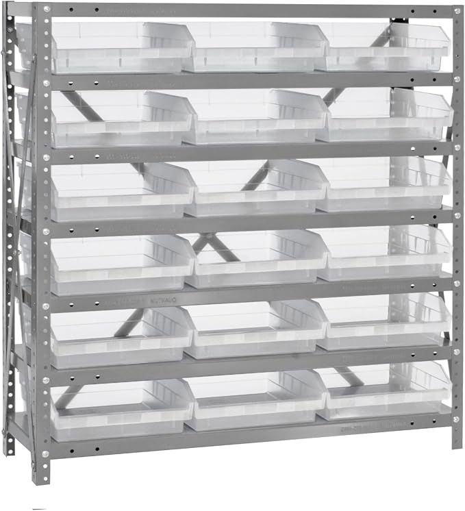 Quantum Storage Systems 1239-109CL Clear-View Sloped Shelving Unit by QuantumStorageSystems