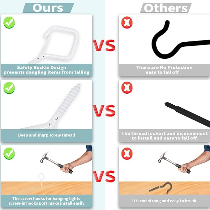35PCS Eye Screw Hooks for Hanging Heavy Duty - Image 7