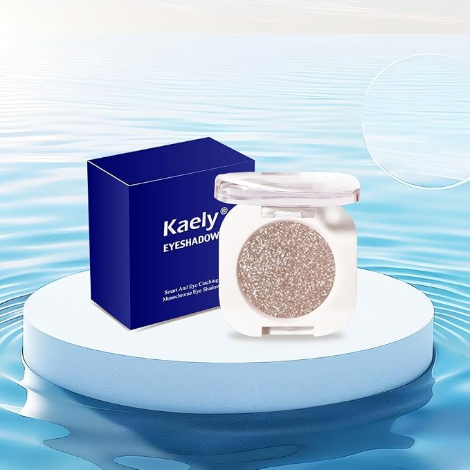Light Nude Brown Single Glitter Eyeshadow Makeup, Neutral Powde Eye Shadow - Image 7