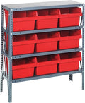 Quantum Storage Systems 1239-SB809RD Solid Heavy Duty 4 Shelves 9 Store-MAX Red by QuantumStorageSystems
