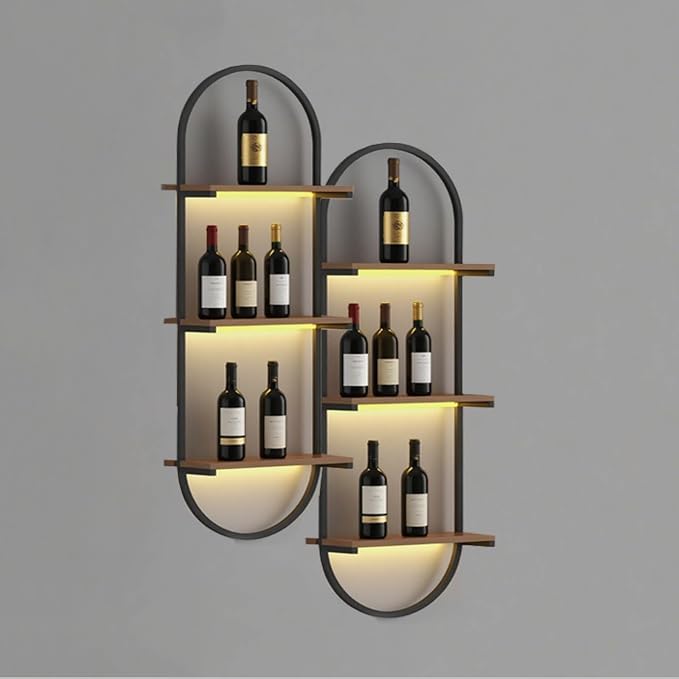 Wall Mount Wine Rack, 3-Tier Metal Oval Design Wine Rack Wall Mounted, Wine - Image 7