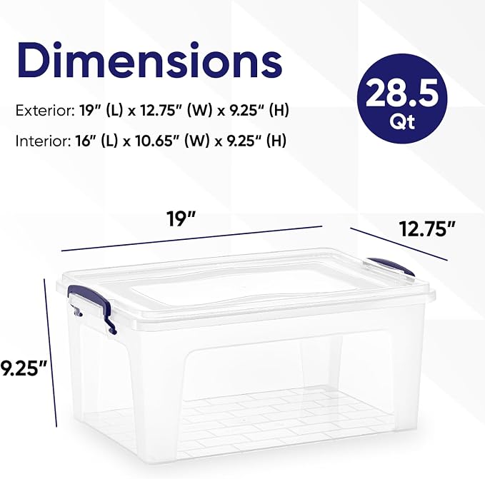 Superio Storage Bins with Lids- Clear Boxes - Image 2