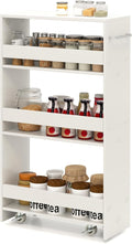 Slim Rolling Storage Cart, 4 Tier Narrow Kitchen Cart by SILKYDRY