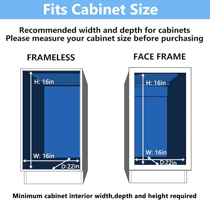 LOVMOR 2 Tier Individual Pull Out Cabinet Organizer 15½" W x 21½" D, Slide Out - Image 4
