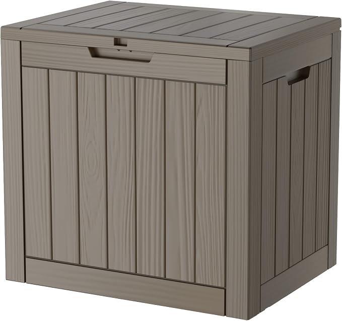 35 Gallon Resin Deck Box, Waterproof Outdoor Storage Box by Unknown