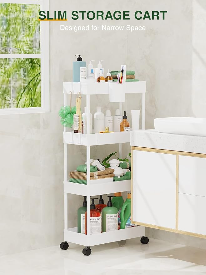 LEHOM Slim Rolling Storage Cart - Image 2