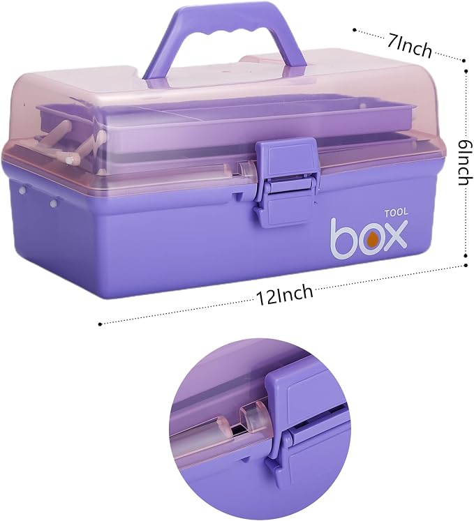 2PCS 12'' Three-Layer Clear Plastic Storage Box/Tool Box - Image 2