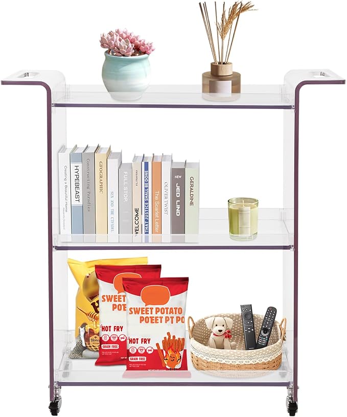 3-Drawer Rolling Storage Cart, Plastic Storage Organizer Rolling Cart by BbqLiaxon