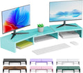 Dual Monitor Stand for Desk, Metal Computer Stand, Desk Shelf Riser, Desktop by OUTIOE