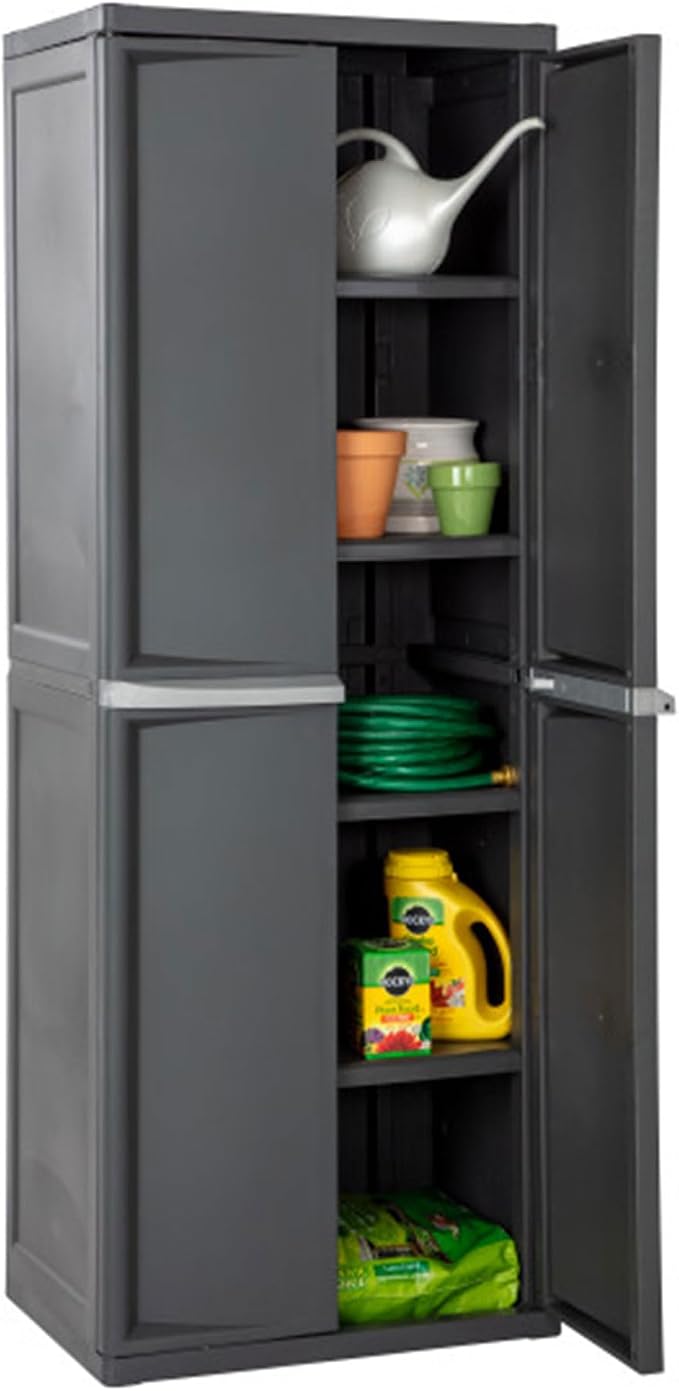 Sterilite 2-Pack 4 Shelf Cabinet, Lockable Utility Storage w/ Adjustable Shelves - Image 7