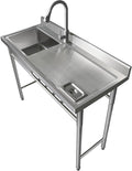 Qian Kun Free Standing 39.3 * 19.7 * 35.4 Left Single Bowl Outdoor Kitchen Sink by Unknown