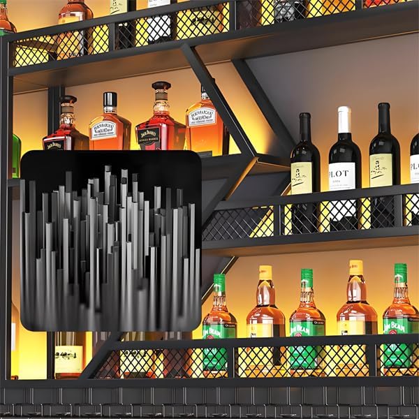 94.48in Metal Wine Rack Wall Mounted, Modern Wine Storage Rack Wall Mounted - Image 4