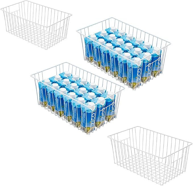 16inch Freezer Storage Organizer Baskets, Household Wire Refrigerator Bins by Y.Z.Bros