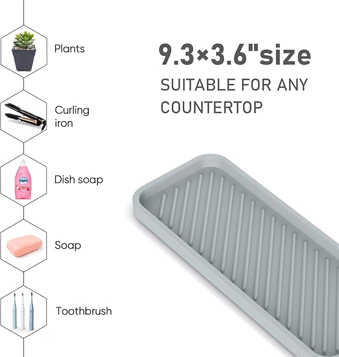 EG-SIPRO Kitchen Sink Organizer Tray, 2 Pack Silicone Sponge Holder - Image 5