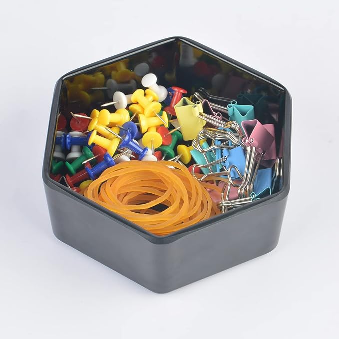 Resin Paper Clip Dispenser for Home Office School, Office Binder Clip Push Pin - Image 5