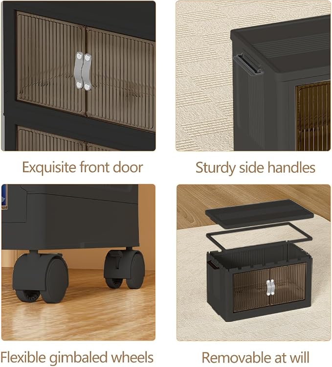 Stackable Storage Bins, Plastic Collapsible Storage Bins - Image 6