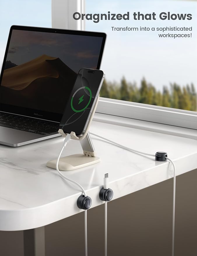 8Pack Magnetic Cord Organizer Cable Clips - Image 5