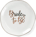 Wedding Ring Dish For Bride-Bride To Be Jewelry Dish Tray-Ceramic White by VINCOMIC