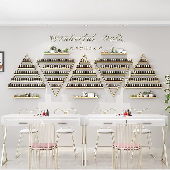 Wall Mounted Shelf Nail Polish Bottle Display Rack, Triangular Essential Oil - Image 4