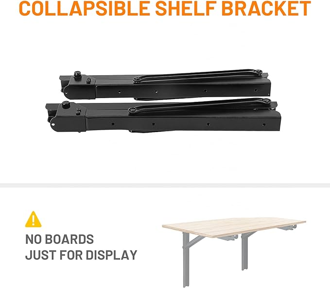Wallmaster 24inch Folding Shelf Brackets Garage Heavy Duty Steel Max Load 500lb - Image 3