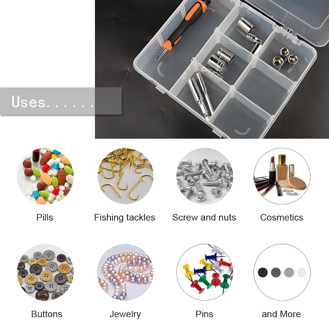 9 Grids 2 Pack Plastic Storage Compartment Organizer Container - Image 4