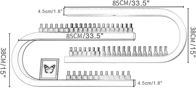 Wall Mounted Nail Polish Bottle Display Rack, U-Shaped Essential Oil Perfume - Image 3