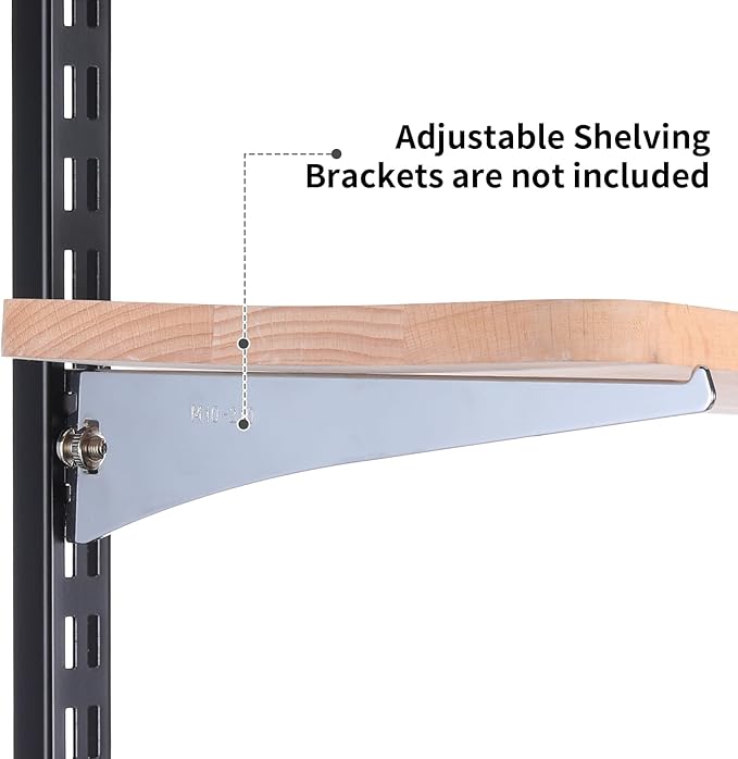 6 Pcs 47.5 Inches Shelf Rails Bracket Track Upright Closet System Hardware - Image 3