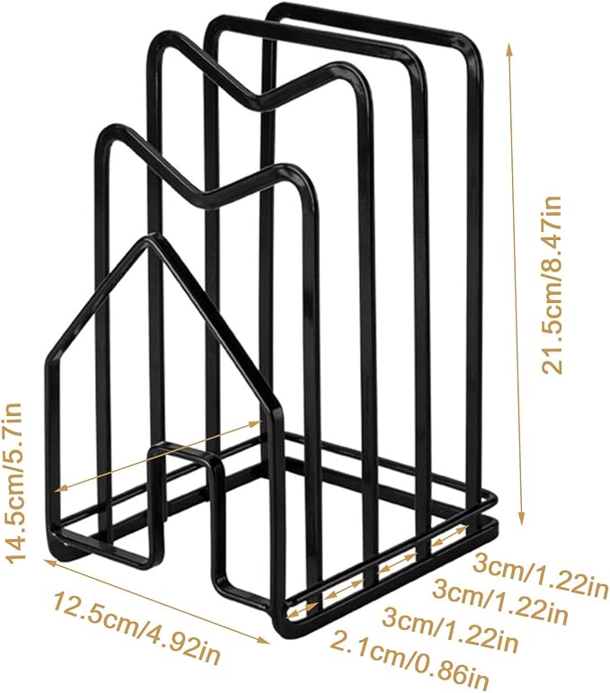 SUNFICON 2 Pack Cutting Board Racks Holders Pot Pan Lids Holders Chopping Board - Image 3