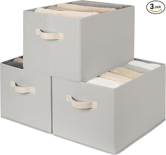 StorageWorks Storage Baskets for Shelves, Foldable Fabric Closet Storage Bins by StorageWorks